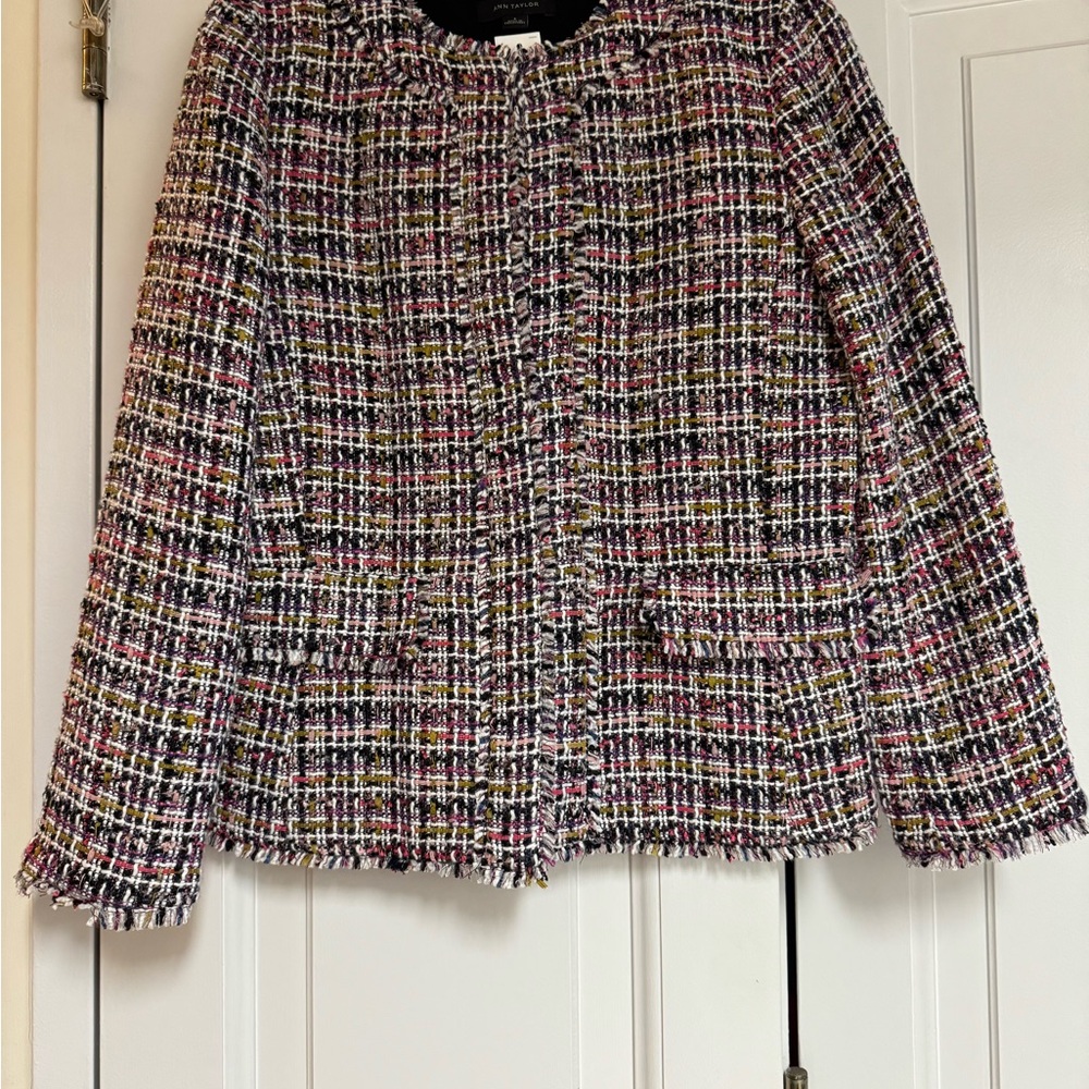 Ann Taylor Multicolor Tweed Blazer